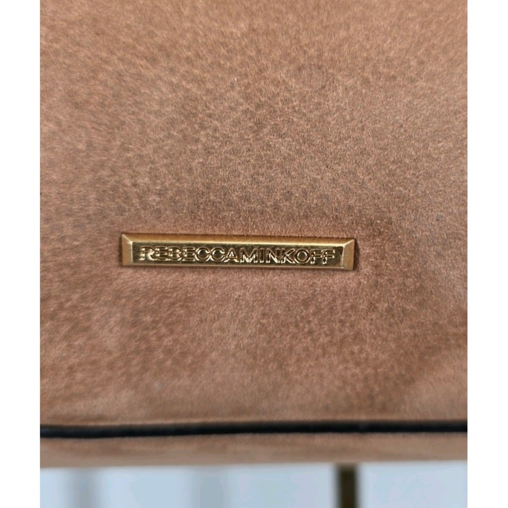 Rebecca Minkoff Bree Medium Top Zip Satchel Crossbody in a tan Nubuck Leather - Picture 3 of 7